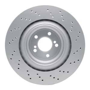 BMW X5 Brake Rotor (1) - Left Rear - R1 Concepts - Drilled Carbon Alloy GeoMET - `15-`19